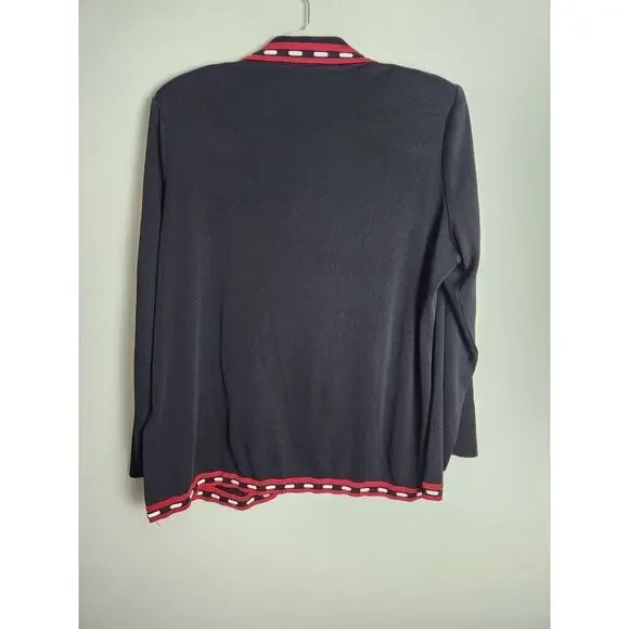 VTG Misook Open Front Cardigan sz L faux pockets office Professional Careerwear - Picture 3 of 8